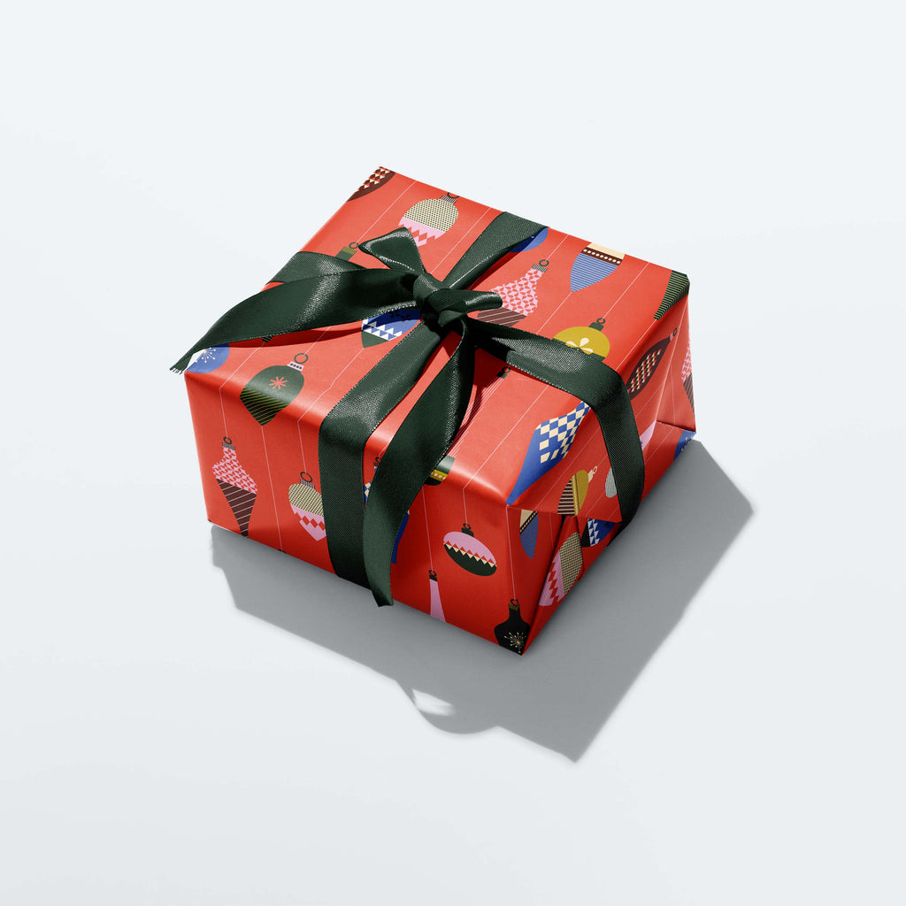 Double-Sided Vintage Baubles - Christmas Wrapping Paper