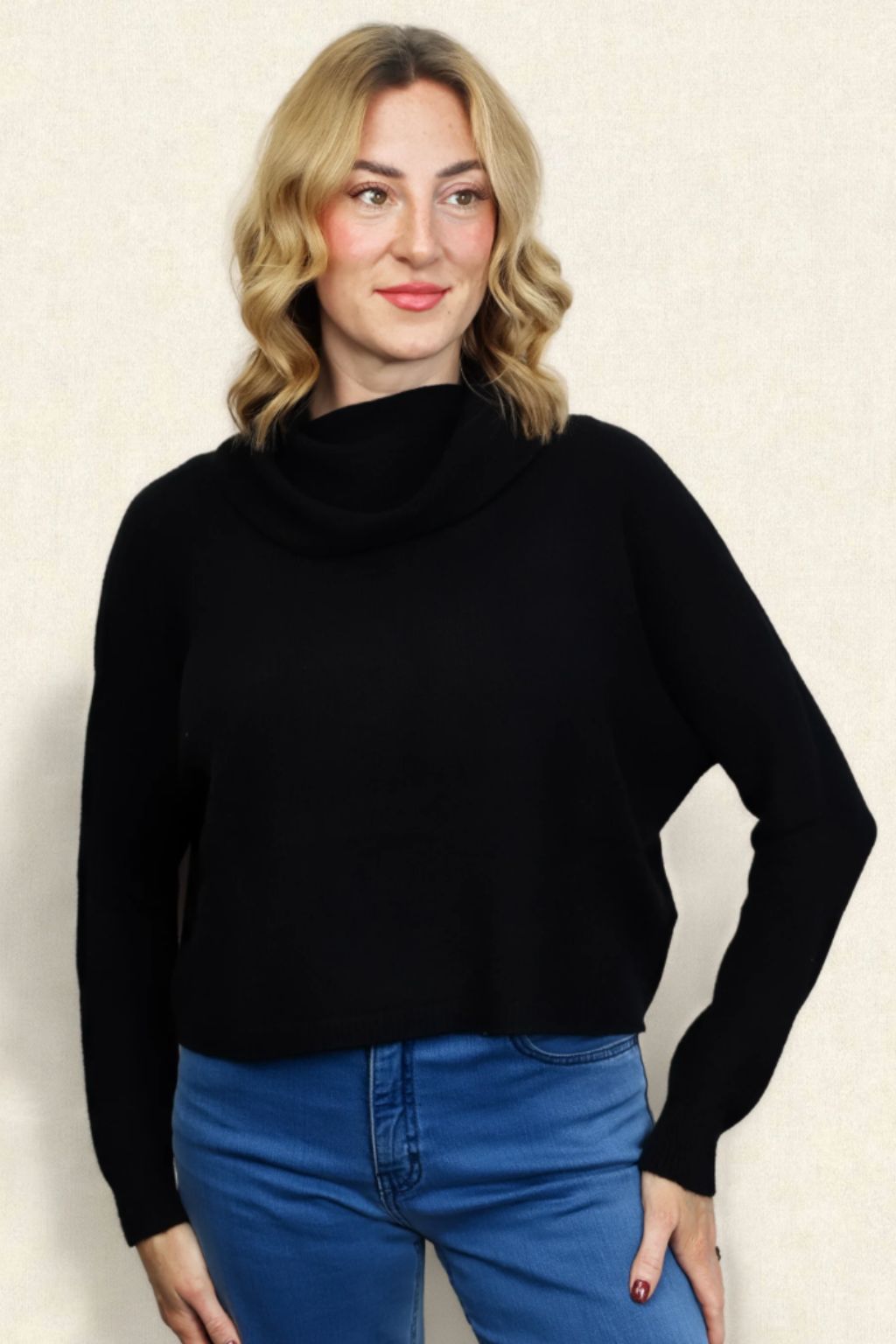 Jannie Supersoft Cowl Neck Boxy Knit
