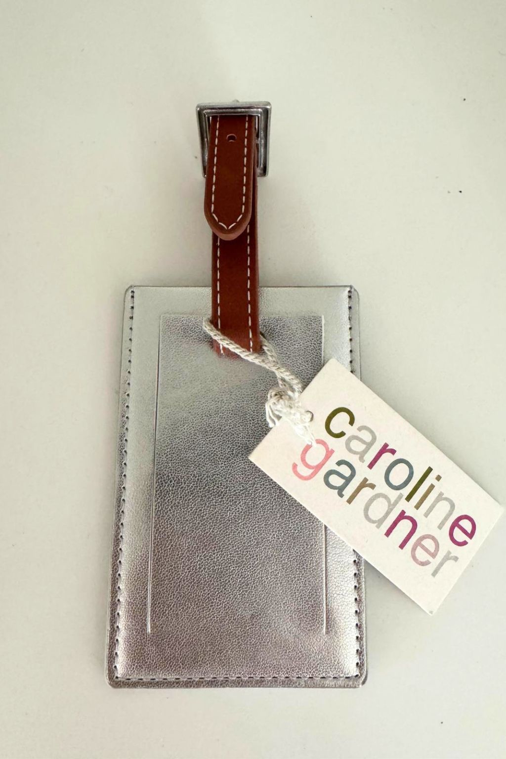 Embossed Silver Luggage Tag