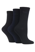 ELLE Womens Cotton Plain - Black/Navy/Charcoal