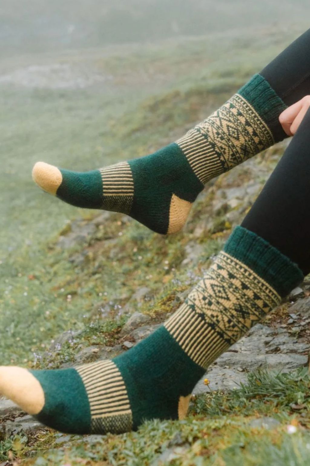 Explorer, Functional Socks For Men & Women - Green/Yellow