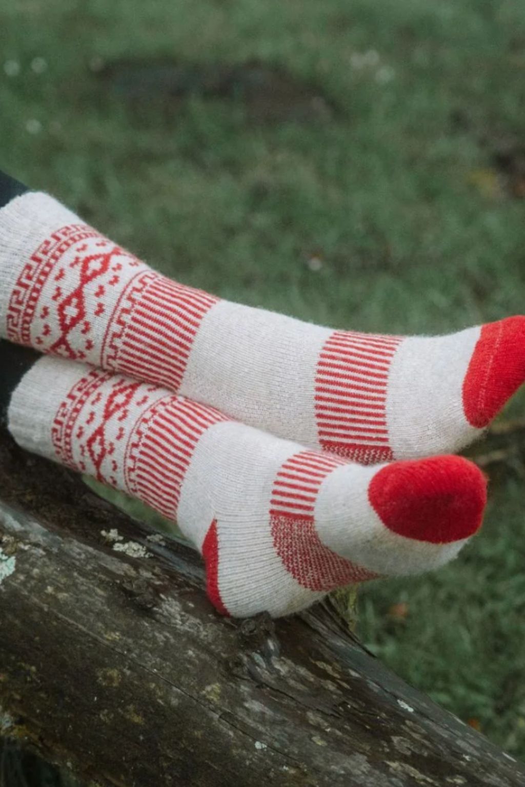 Explorer, Functional Socks For Men & Women - Cream/Red