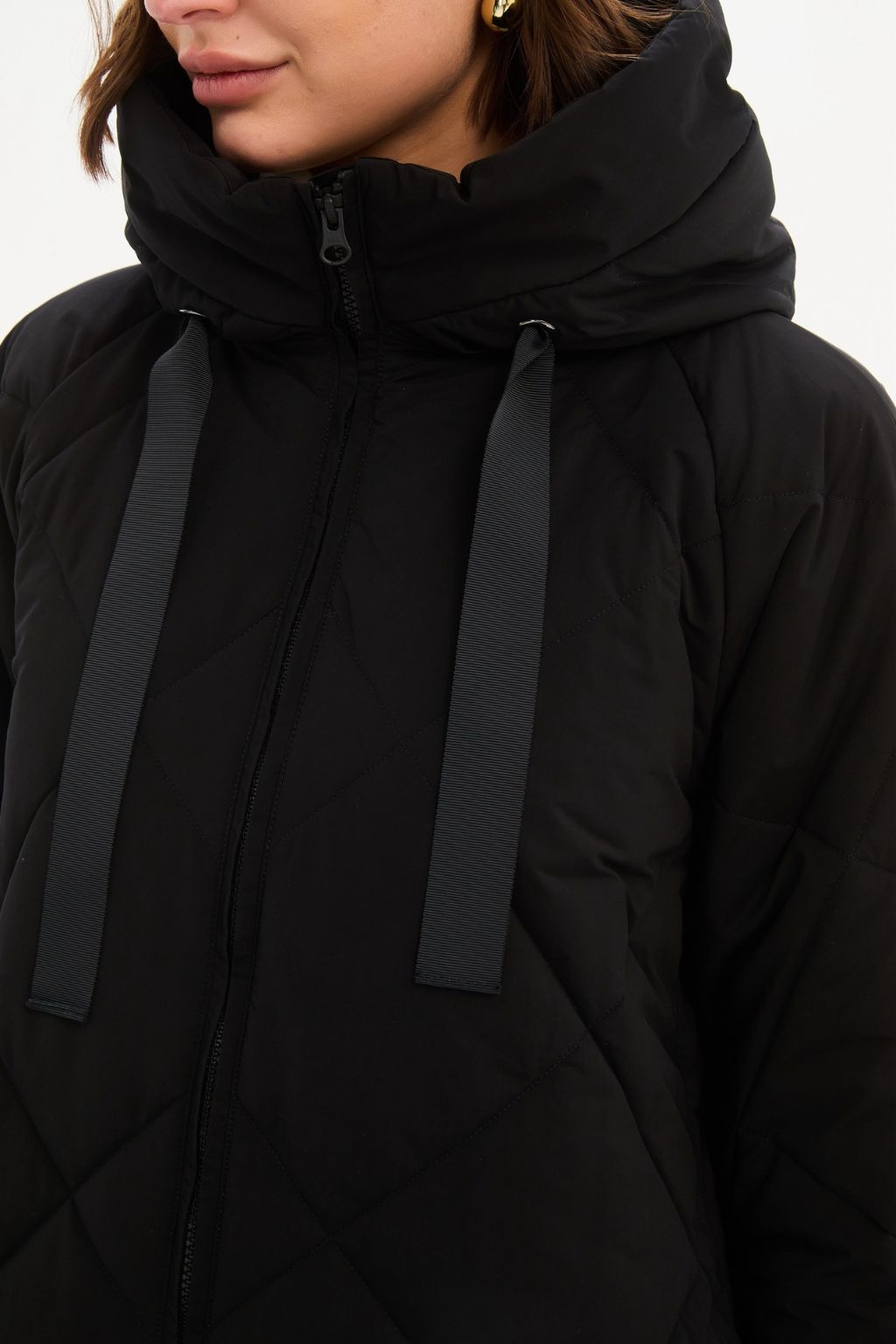 Zip Hem Coat - Black