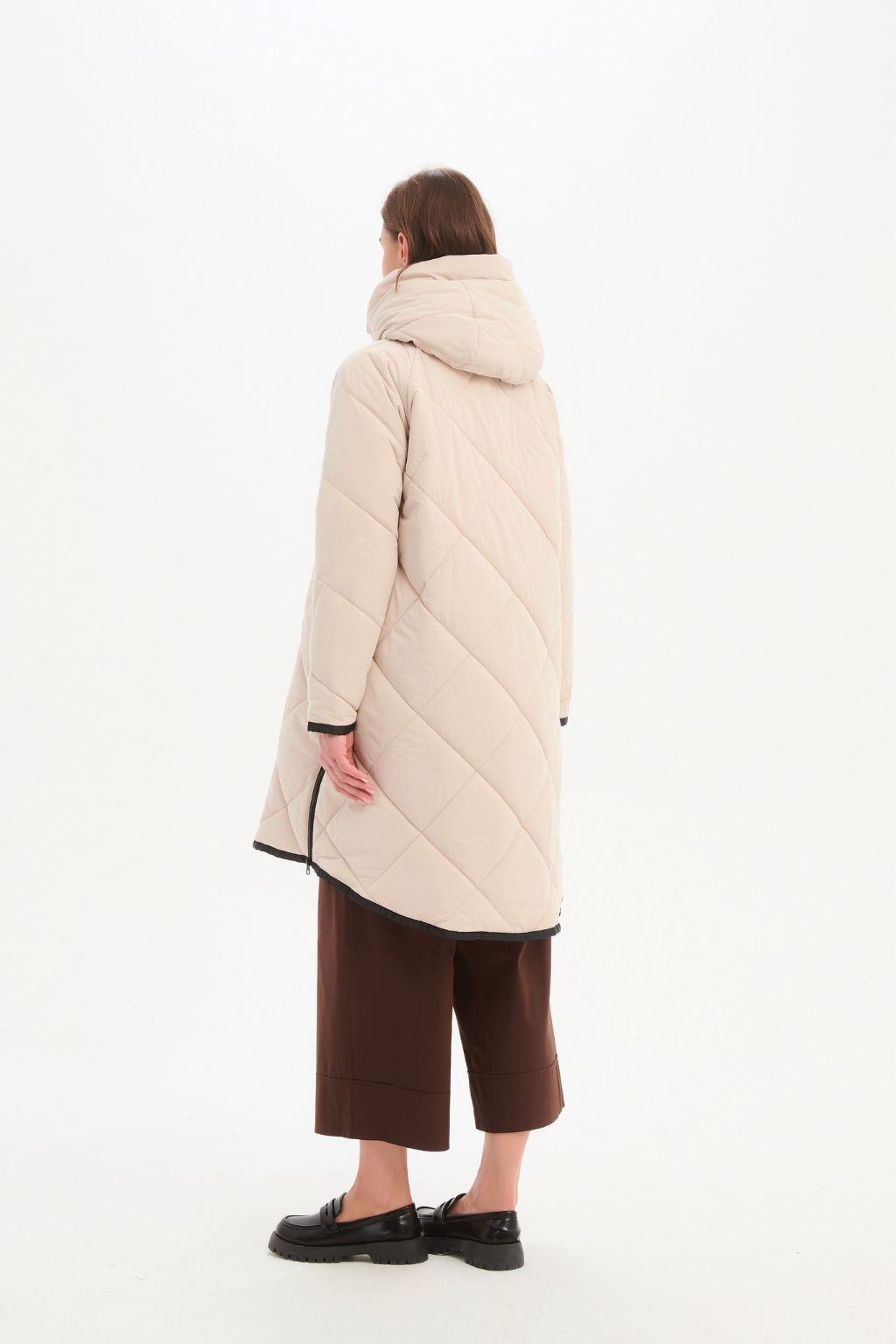 Zip Hem Coat - Cream