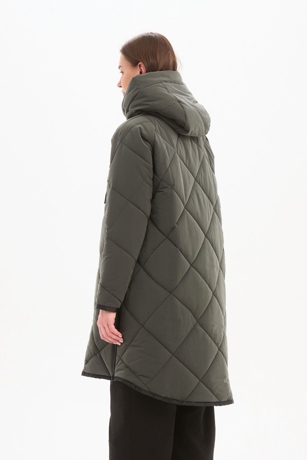 Zip Hem Coat - Steel