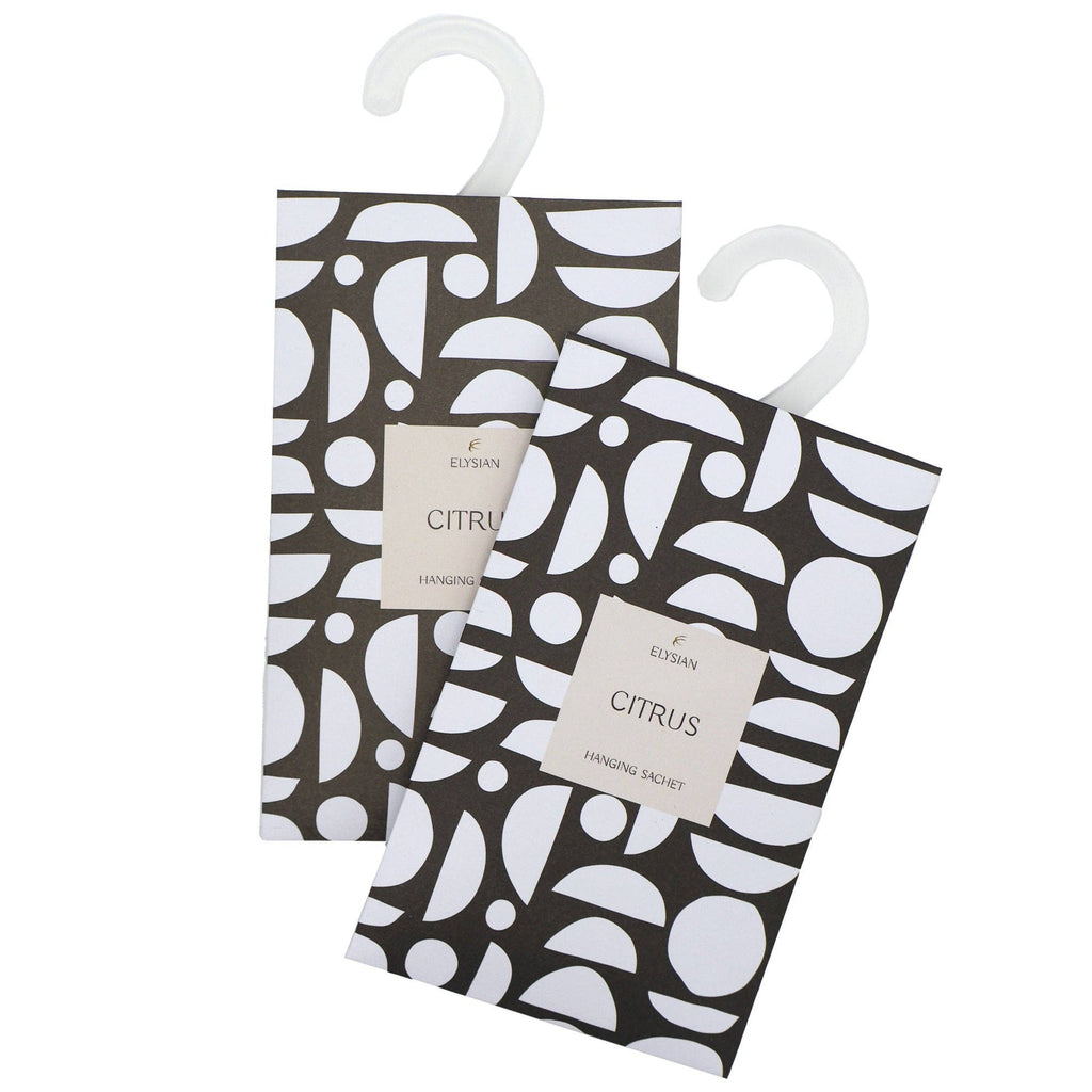 Elysian Scented Hanging Sachet - Set of 4 Citrus - Geometric Design