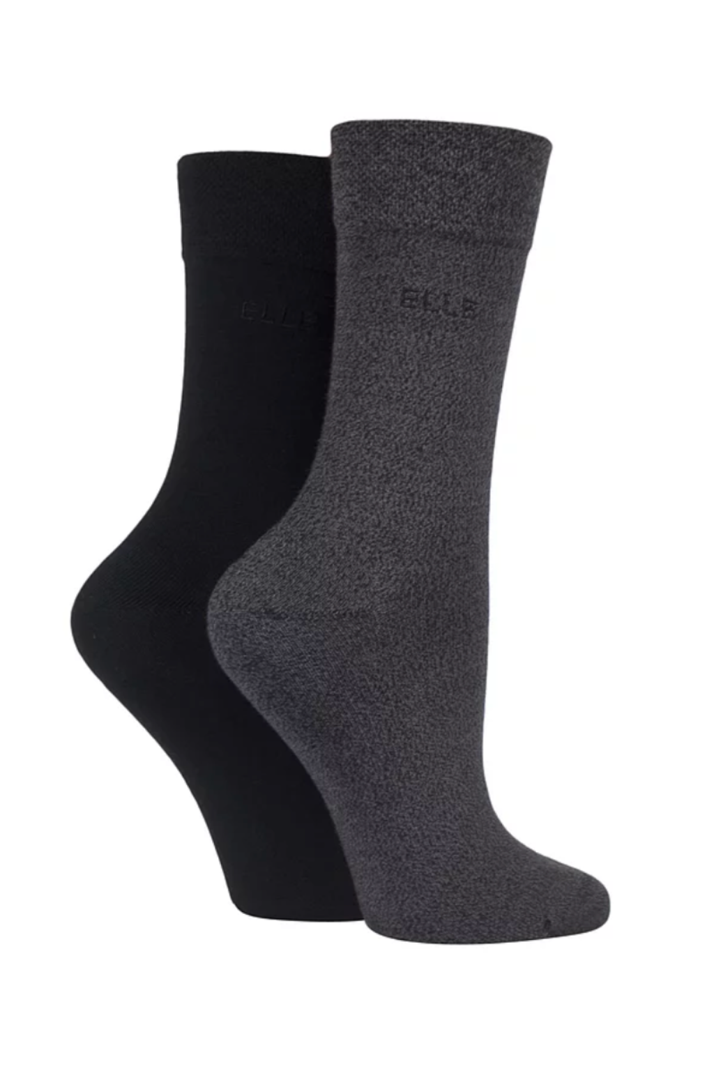 Womens Bamboo Plain Sock 2-Pair - Grey