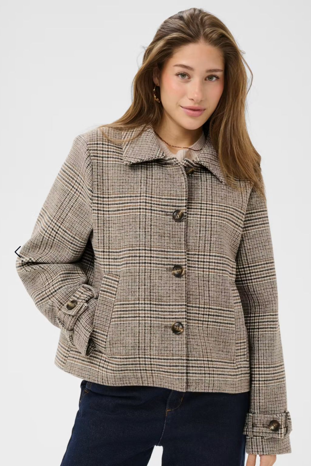 Georg Short Coat - Grey Check