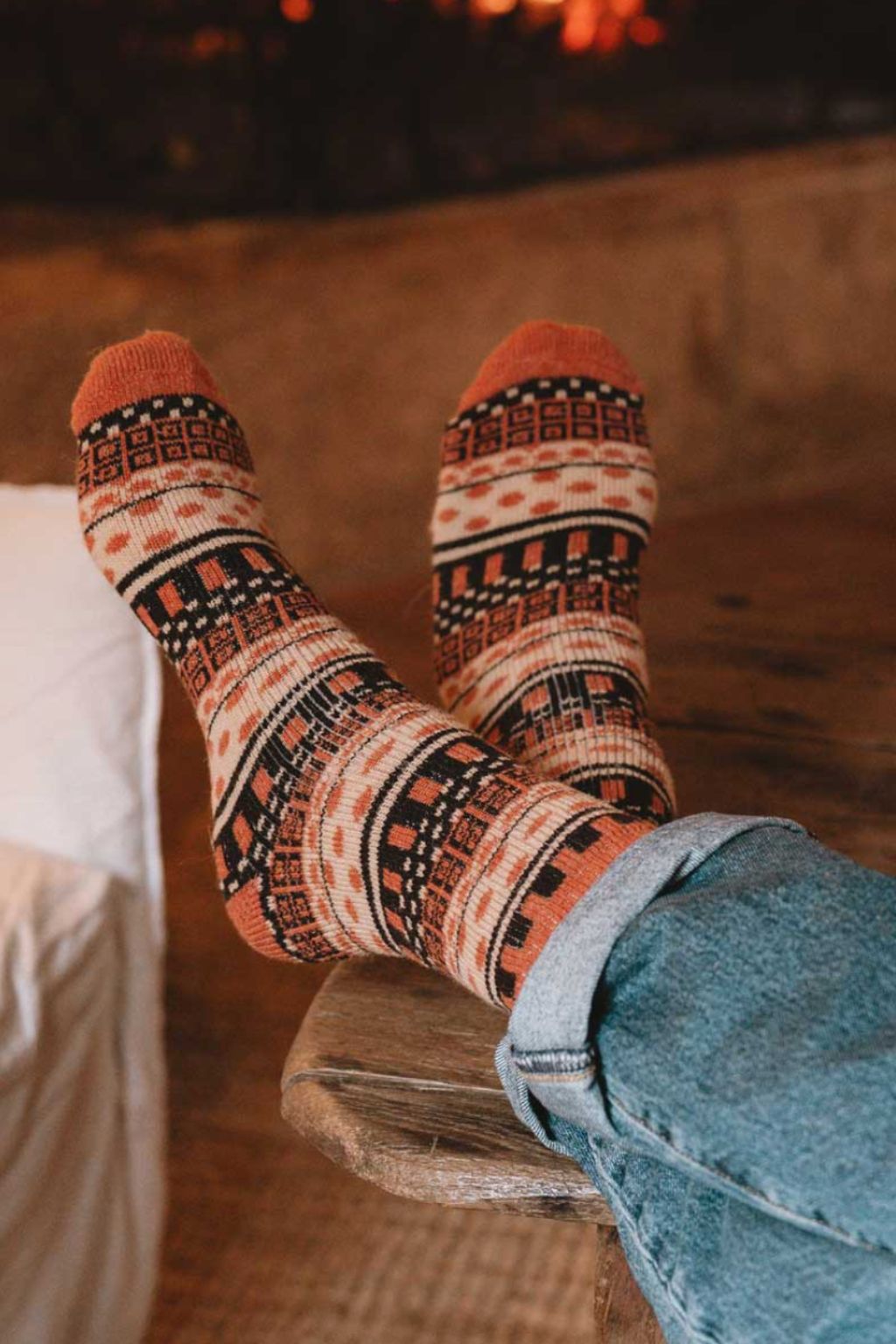 Sofia, Wool Socks For Men & Women - Pink/Cream/Orange/Yellow/Grey