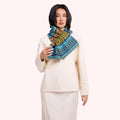 Fair Isle Cosy Scarf, Teal Mix