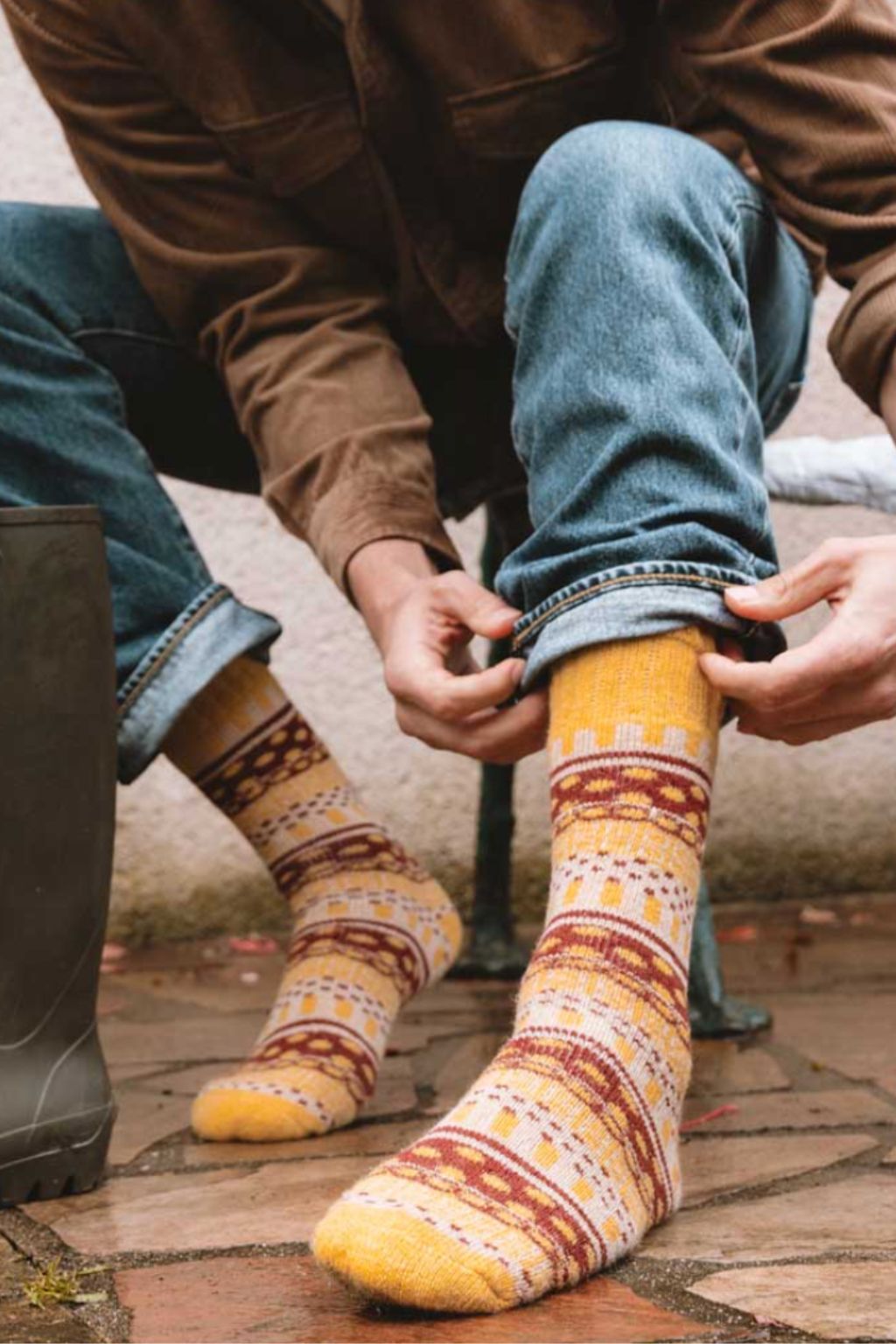 Sofia, Wool Socks For Men & Women - Pink/Cream/Orange/Yellow/Grey