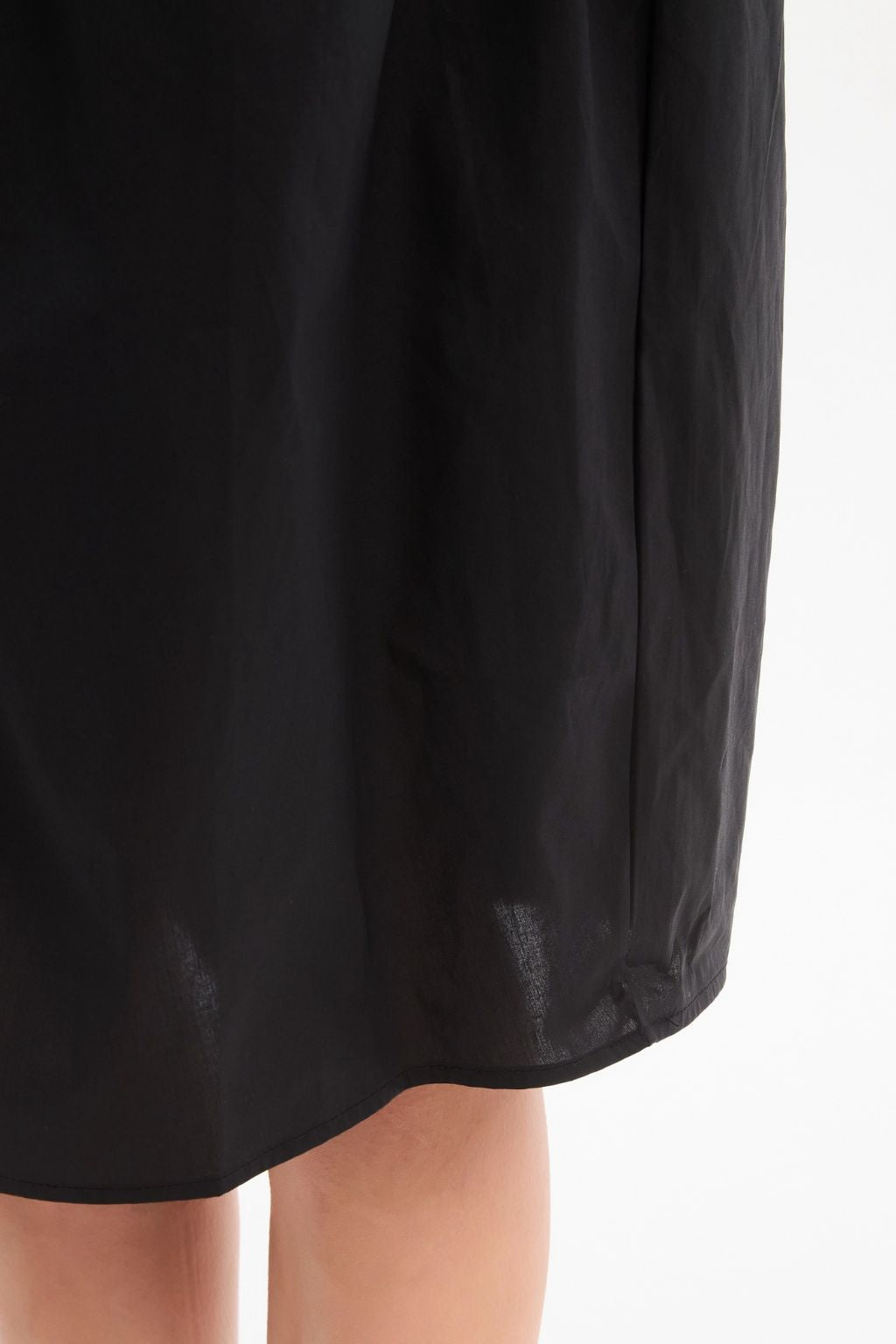 Diagonal Seam Combi Dress - Black