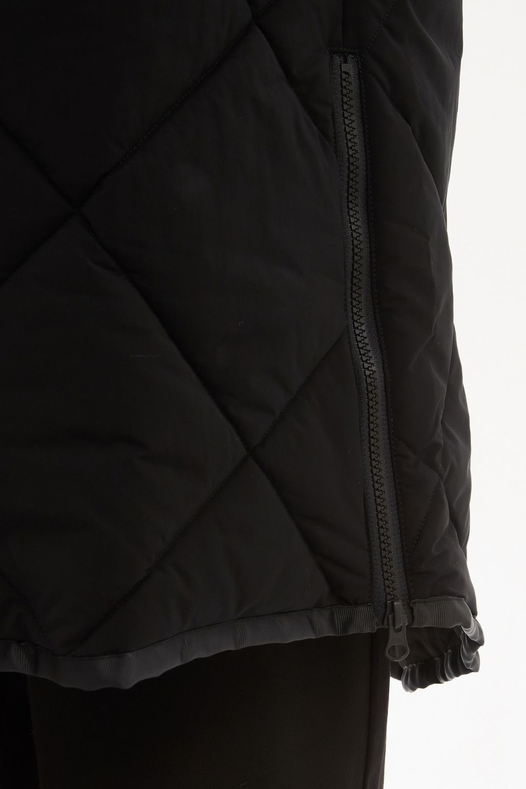 Zip Hem Coat - Black