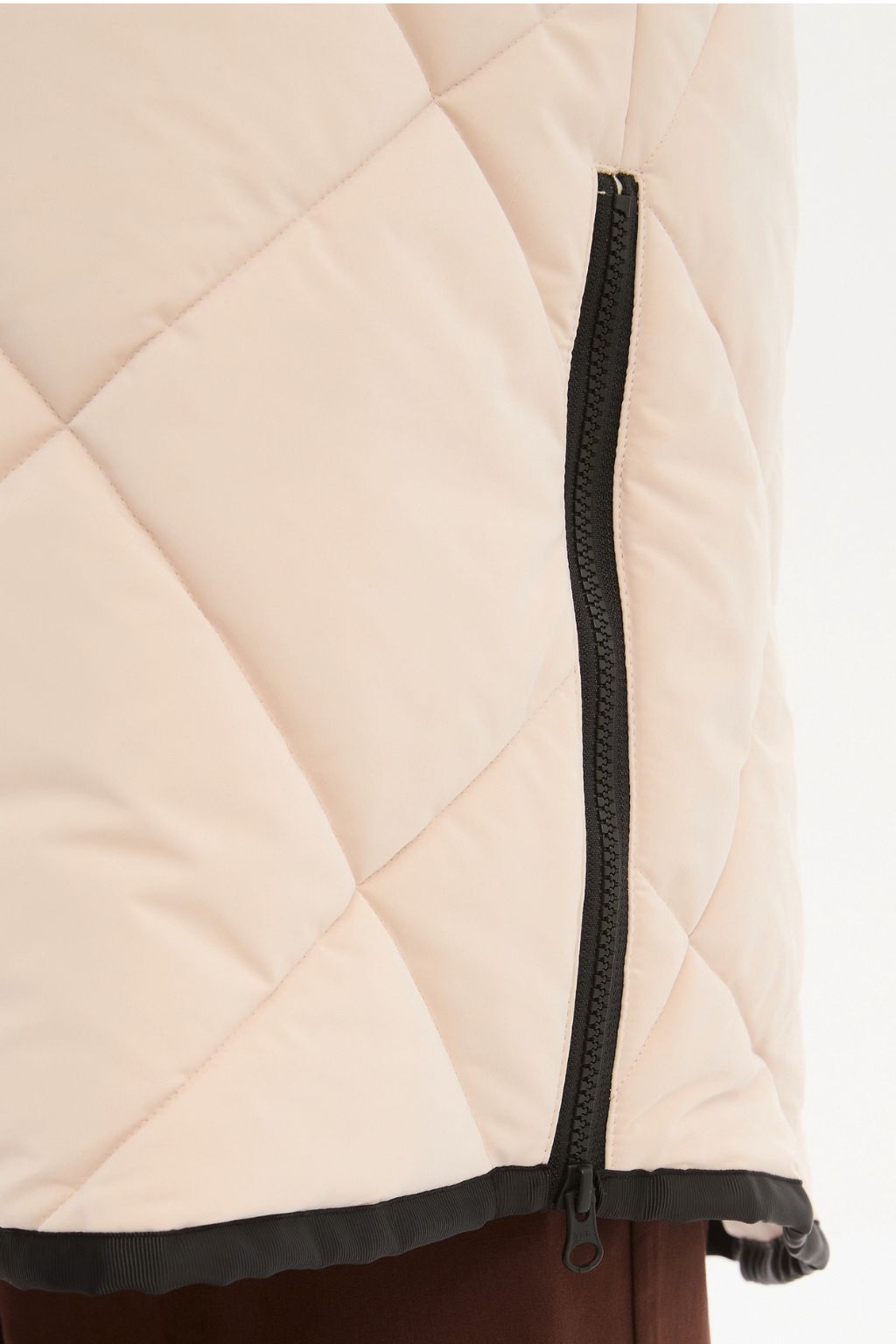 Zip Hem Coat - Cream