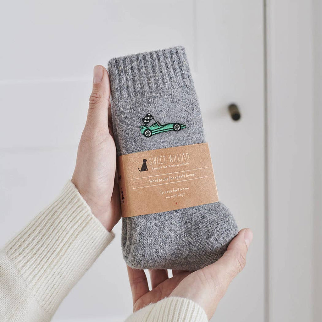 Motorsport Racing Car Wool Socks : Red