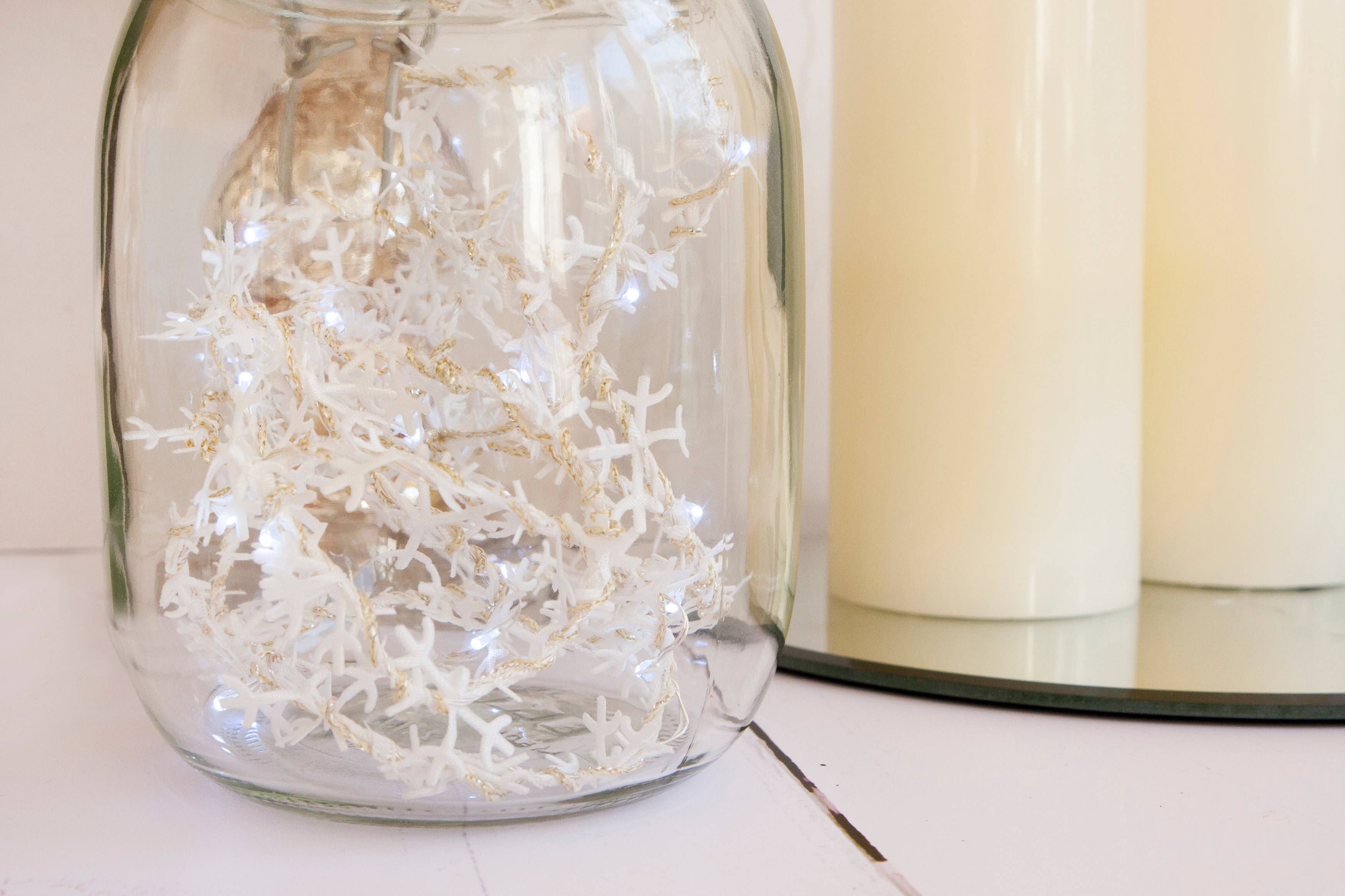 Snowflake Fairy Light String - Christmas Decoration: 2m (Battery) / Silver