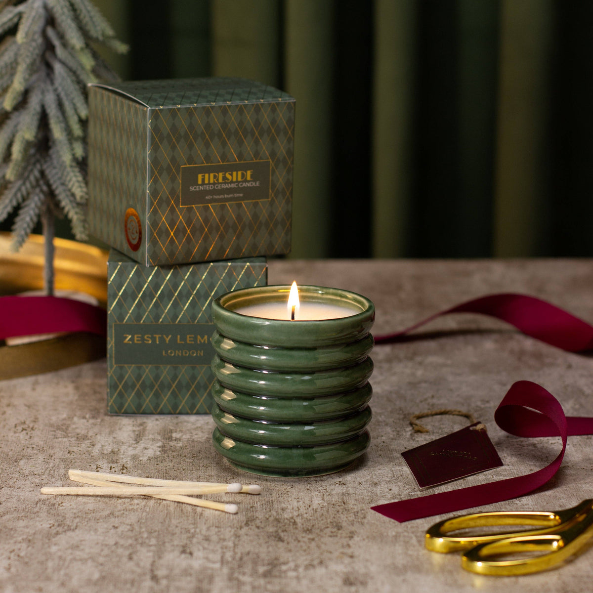 Under the Tree: Olive Fireside Candle - Fireside