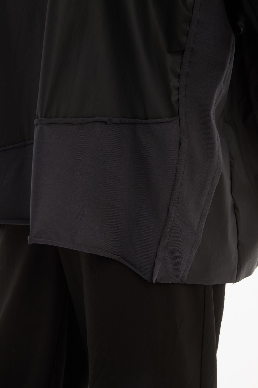 Coated Combi Boxy Top - Black