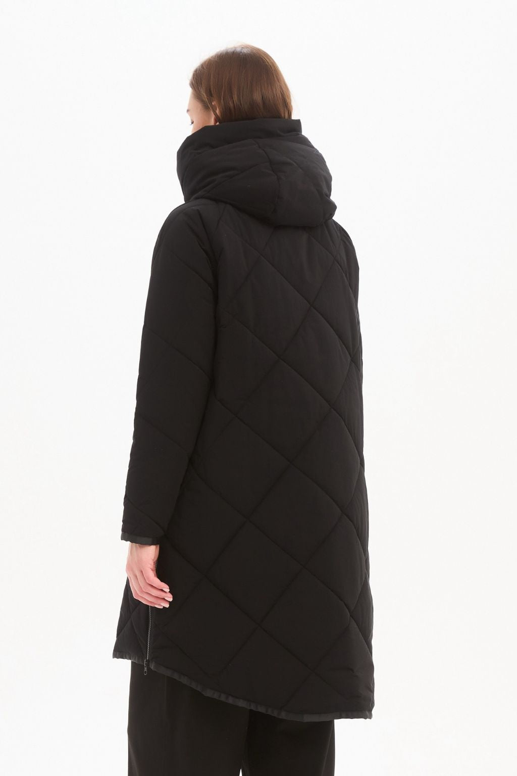 Zip Hem Coat - Black