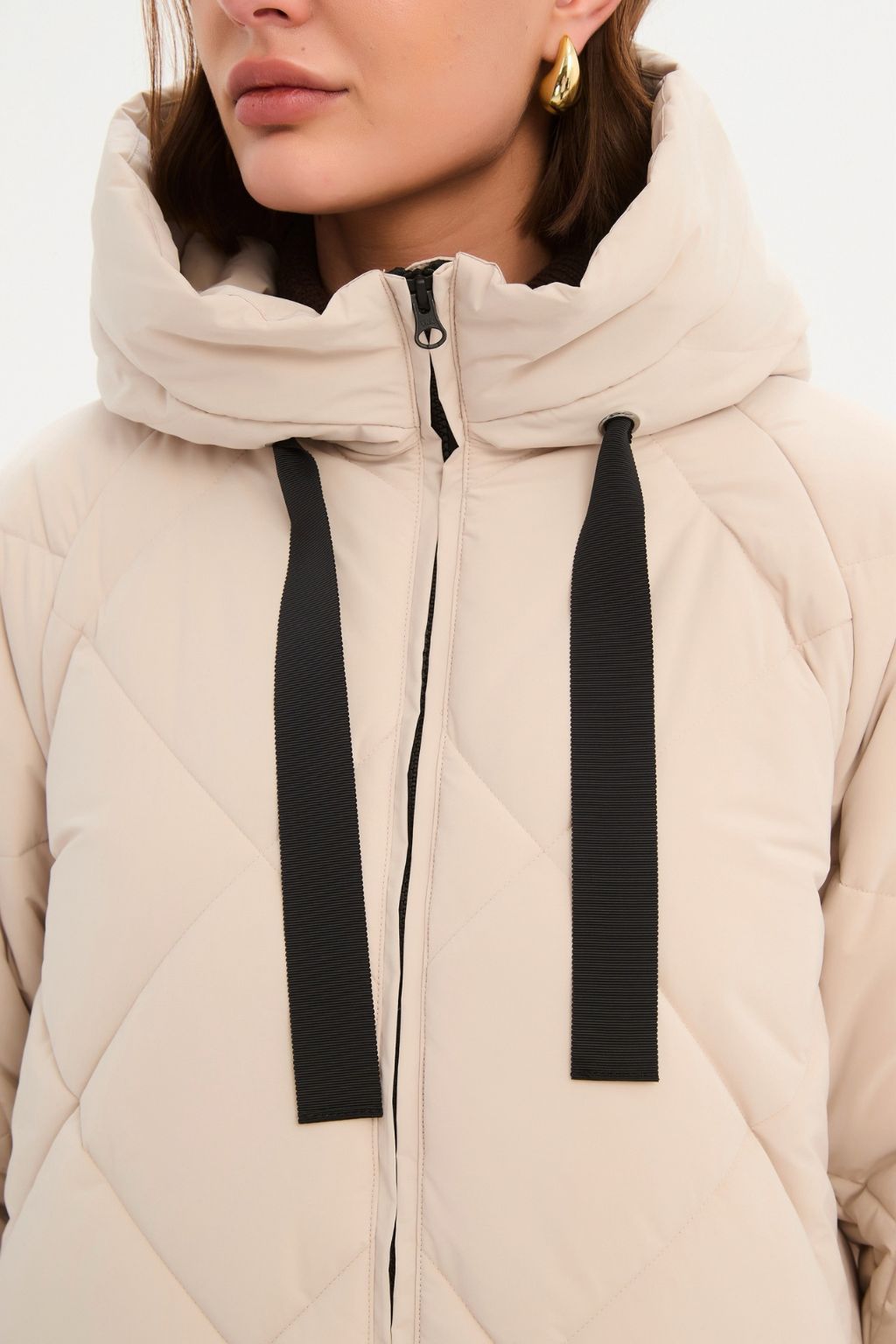 Zip Hem Coat - Cream