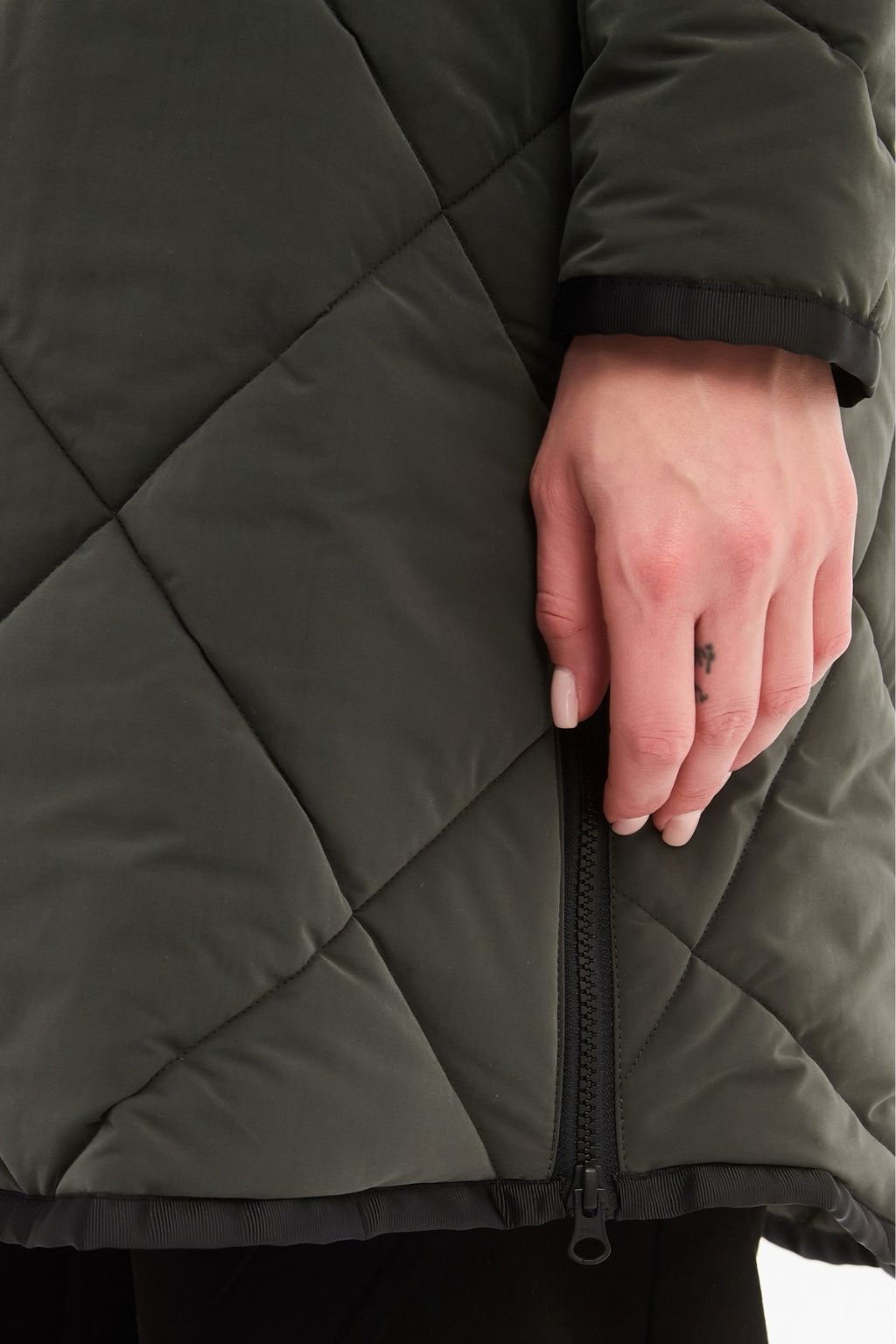 Zip Hem Coat - Steel