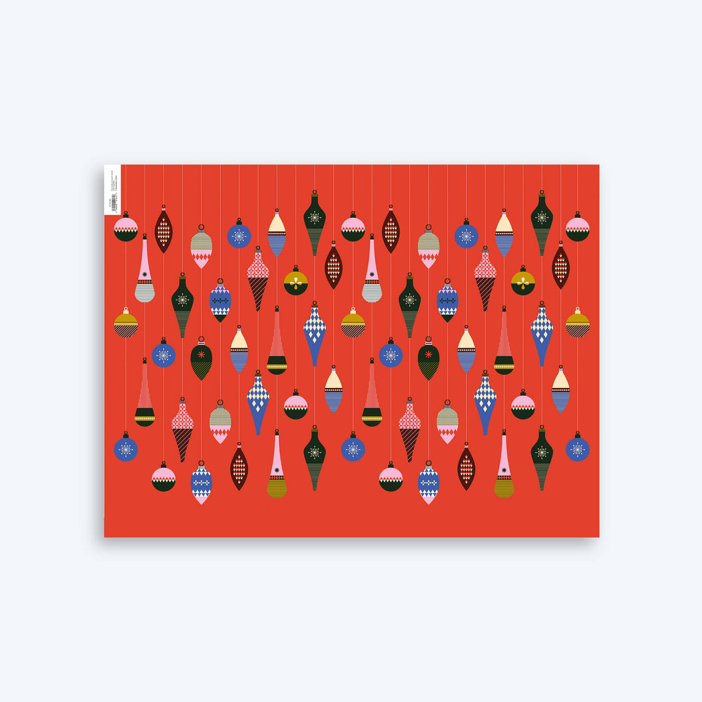 Double-Sided Vintage Baubles - Christmas Wrapping Paper