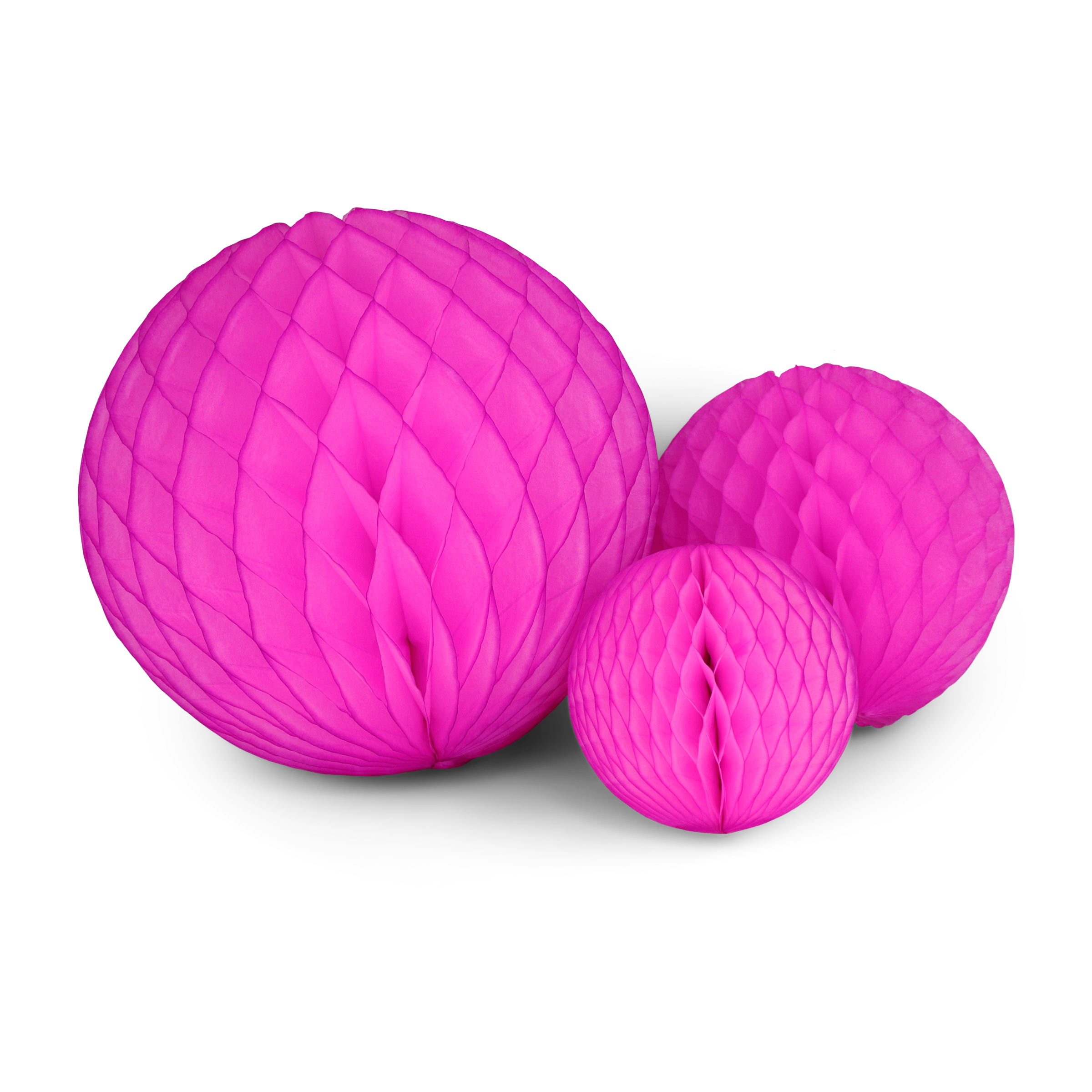 Honeycomb Ball Trio: Bright Pink