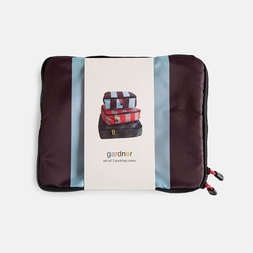 Multi-Stripe Set Of 3 Handle Packing Cubes