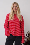 Celine Stripe Super Soft Top - Red