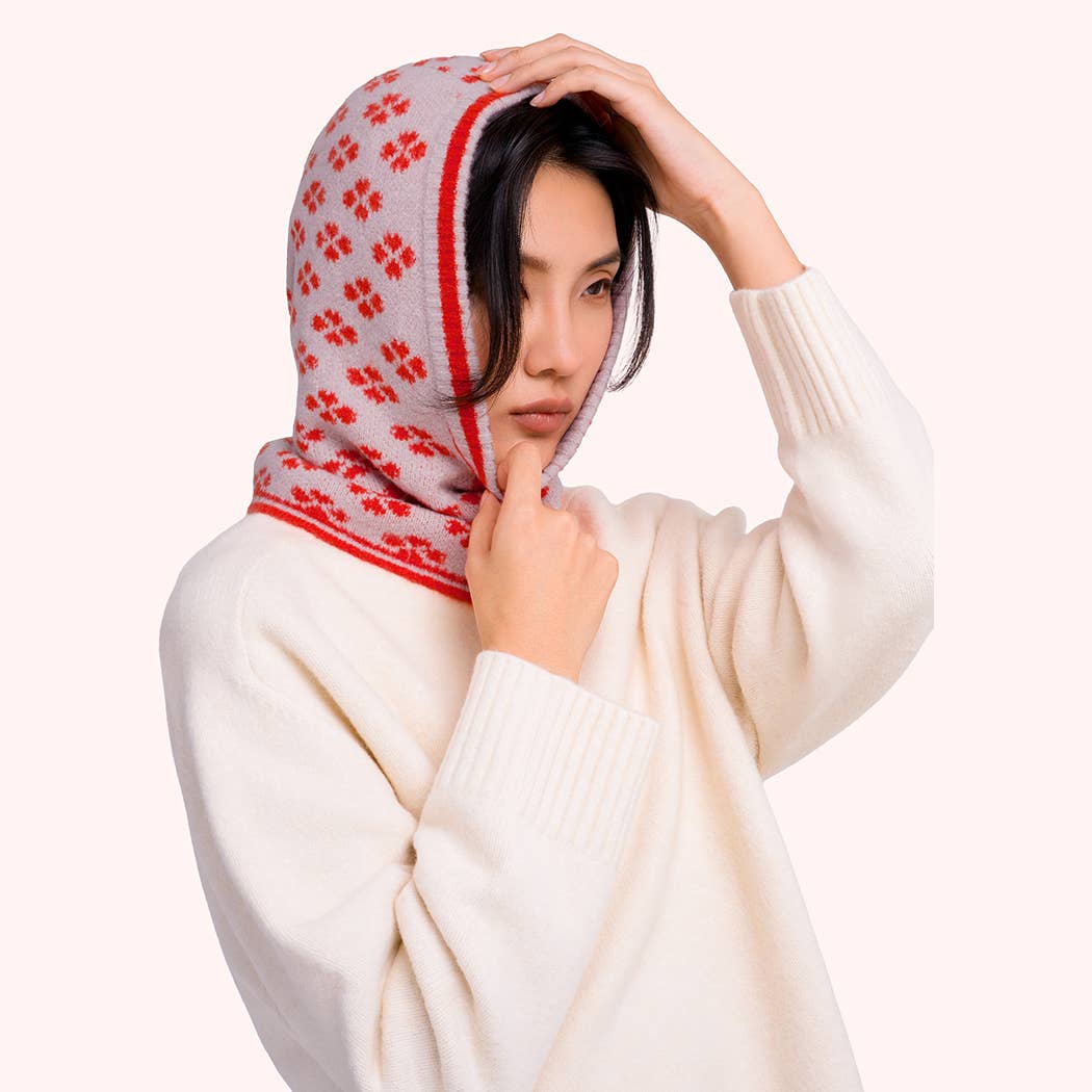 Roxy Snood in Rose/Tangerine
