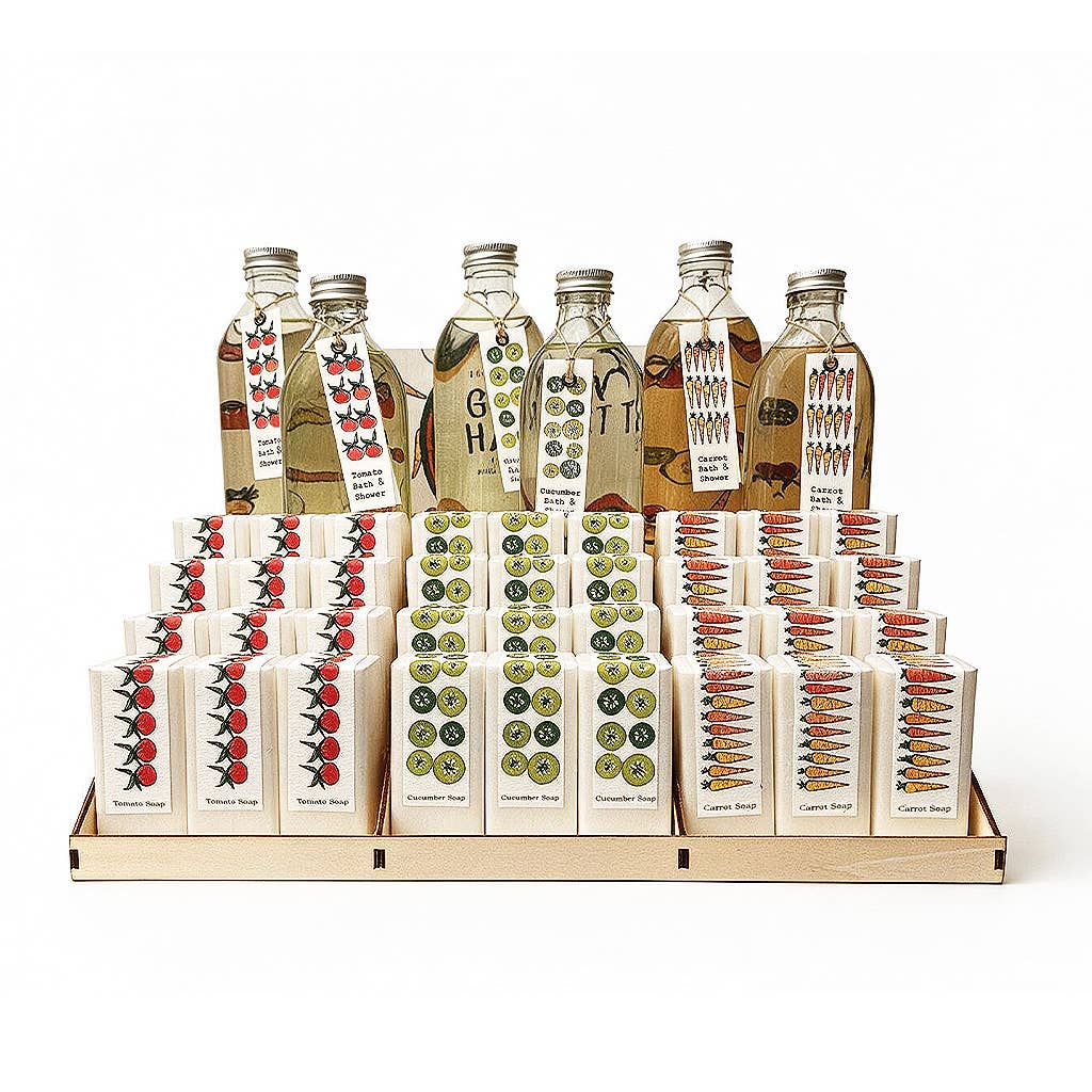GARDEN HARVEST - CDU 36PC VEGETABLE SOAPS & 6PC BATH FOAMS