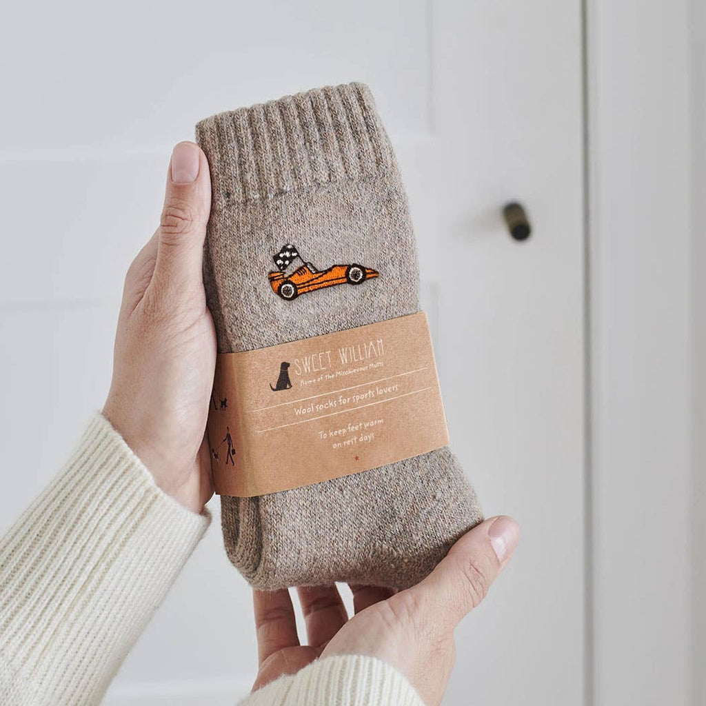 Motorsport Racing Car Wool Socks : Red