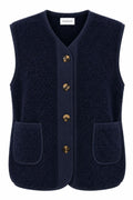 Suede Gilet - Dark Navy