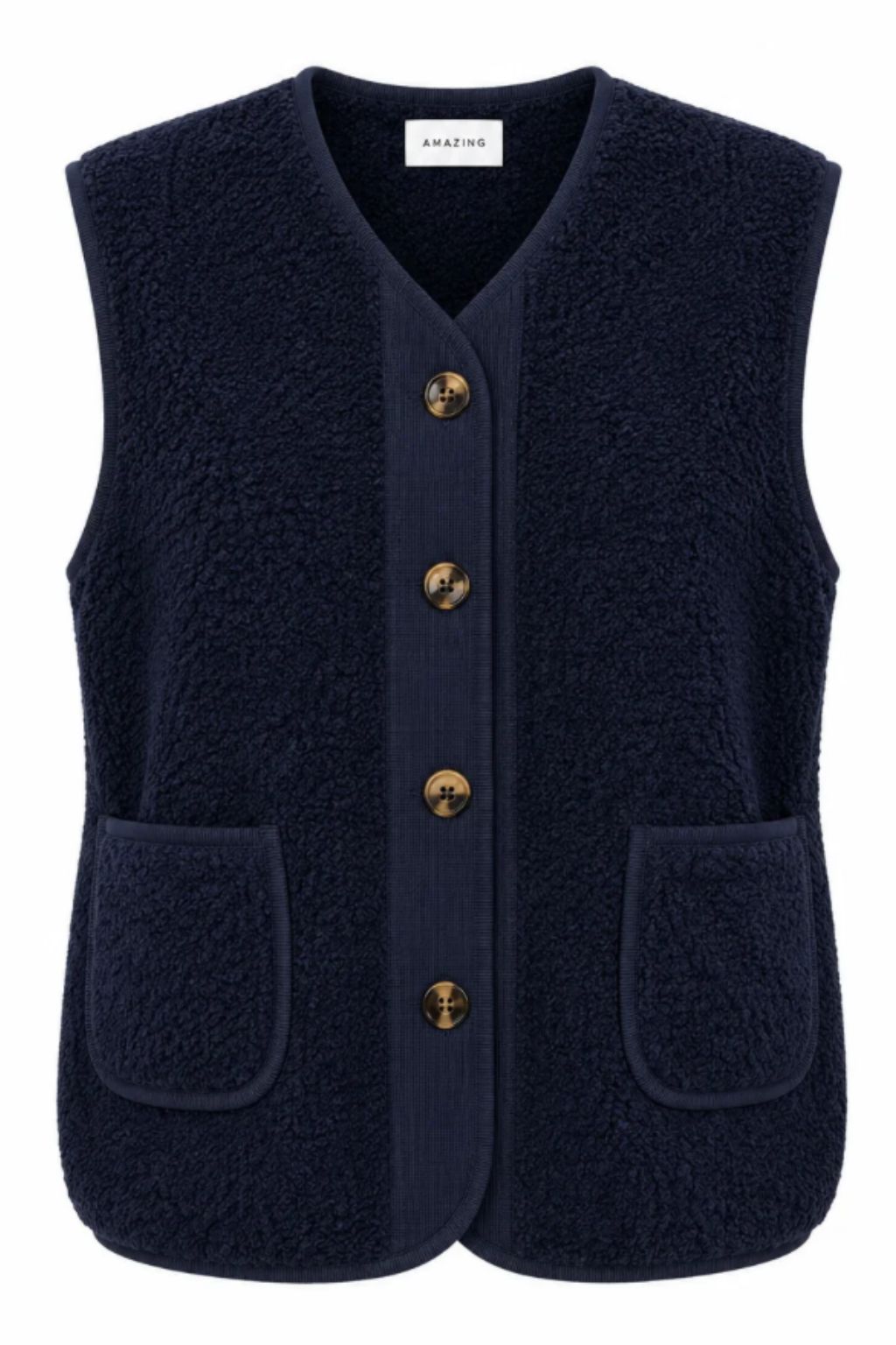 Suede Gilet - Dark Navy