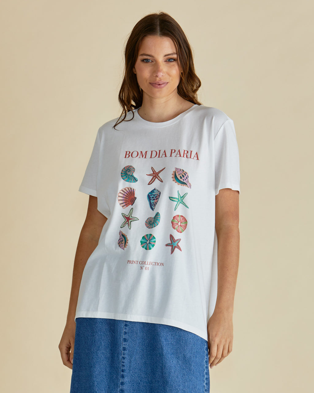Ellia Crew Tee - Bom Dia Paria Print