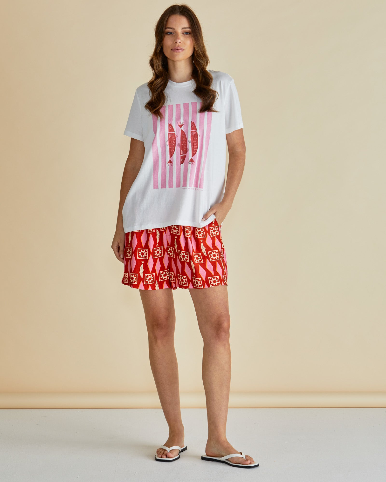 Ellia Crew Tee - Sardinia Print
