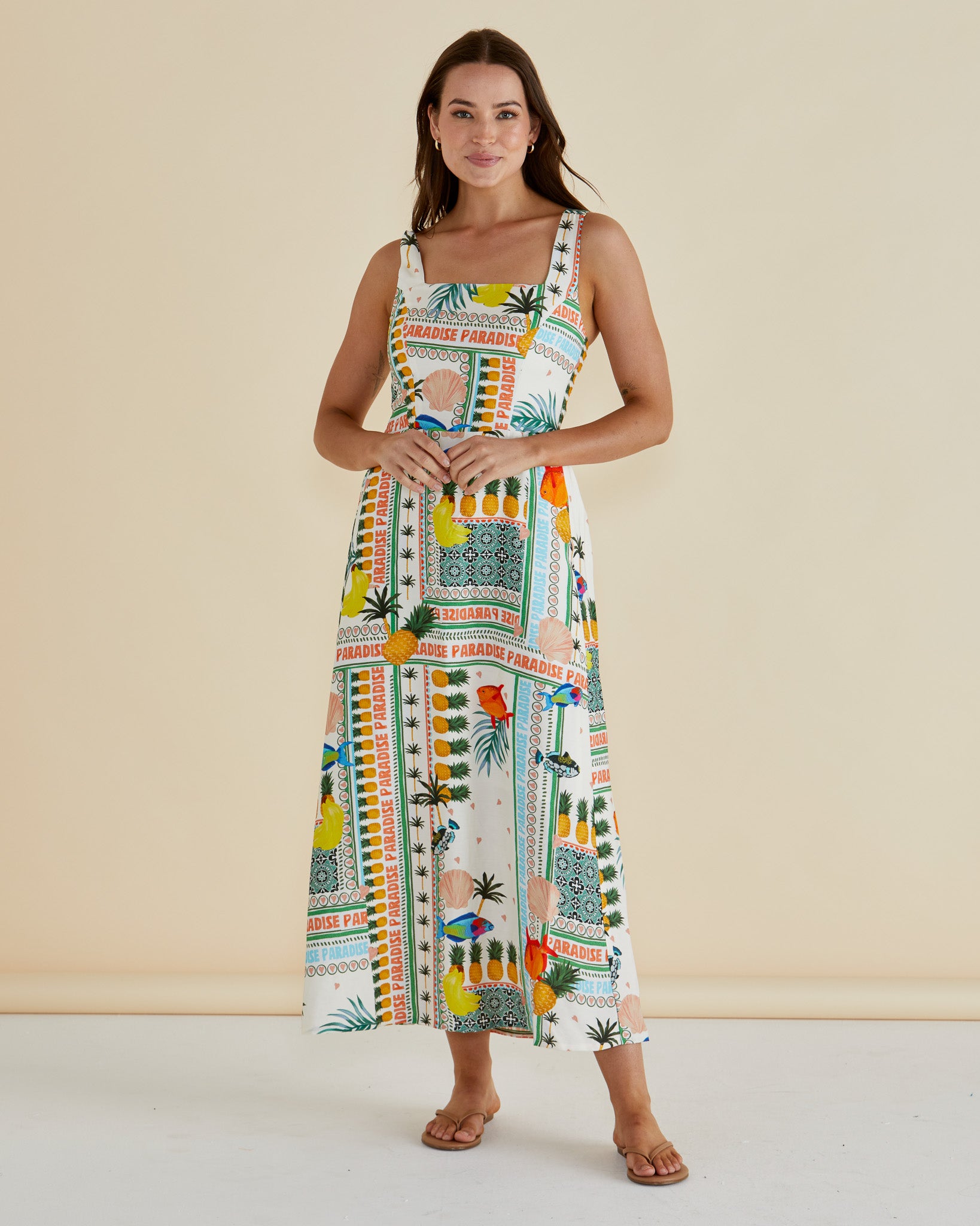 Tegan Midi Dress - Paradise Print