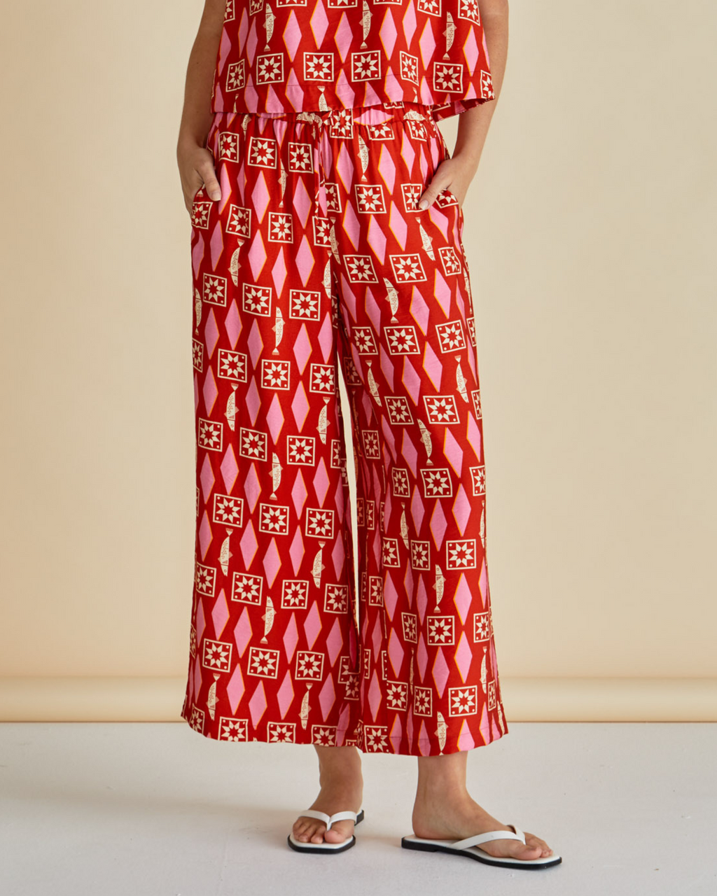 Copacabana Relax Pant - Sardina Geo Print