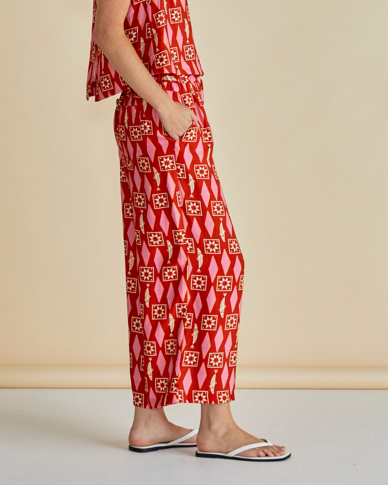Copacabana Relax Pant - Sardina Geo Print