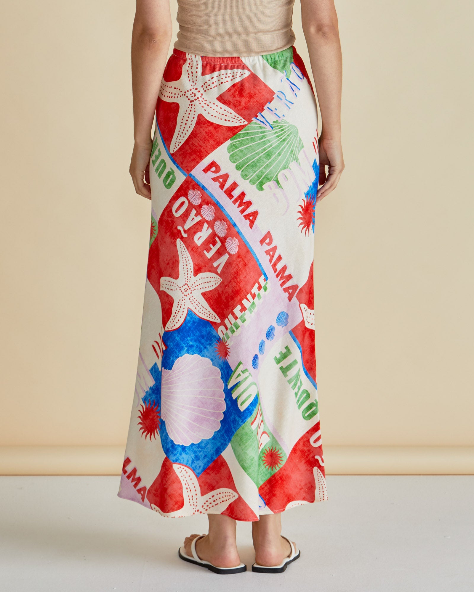 Brooke Bias Skirt - Seashell Print