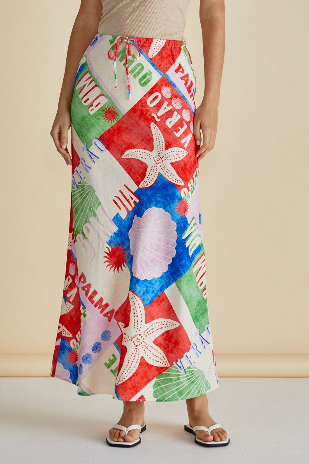 Brooke Bias Skirt - Seashell Print