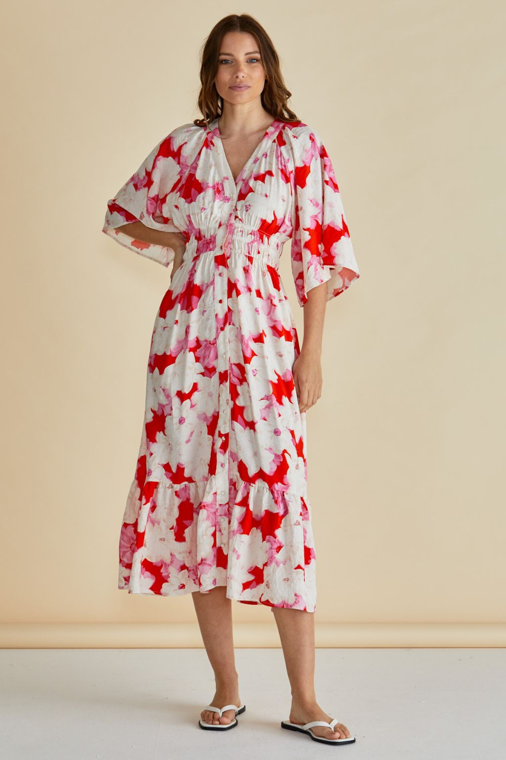 Moxie Dress - Red Floral Print