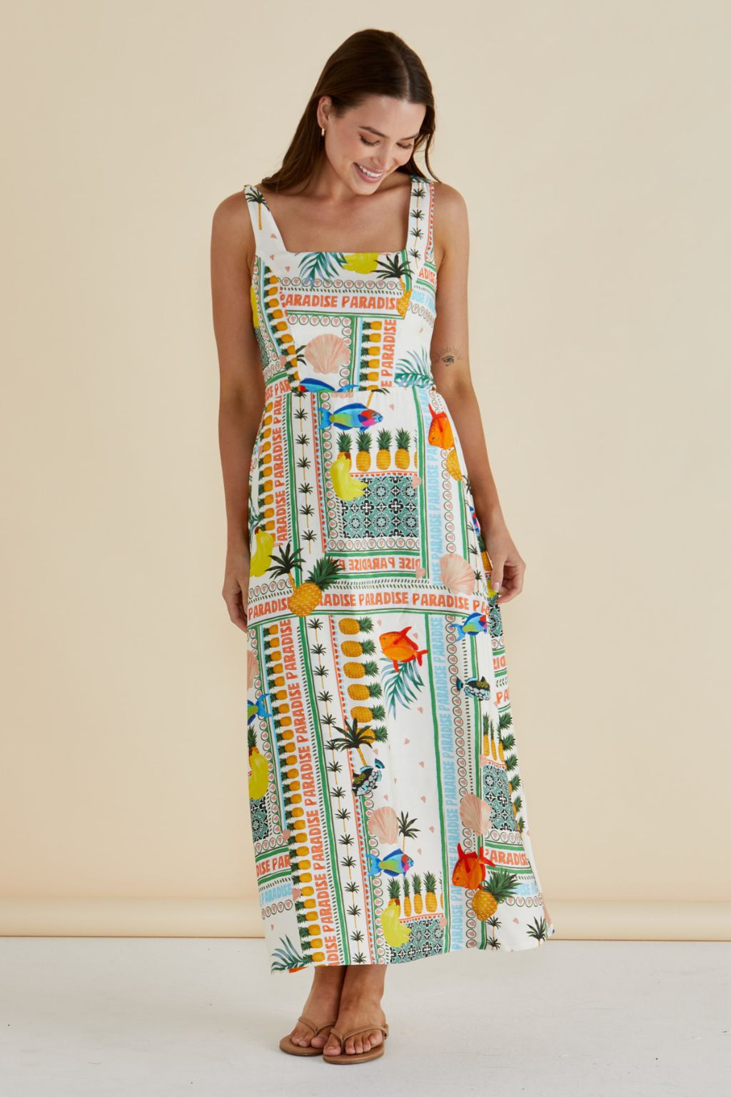 Tegan Midi Dress - Paradise Print