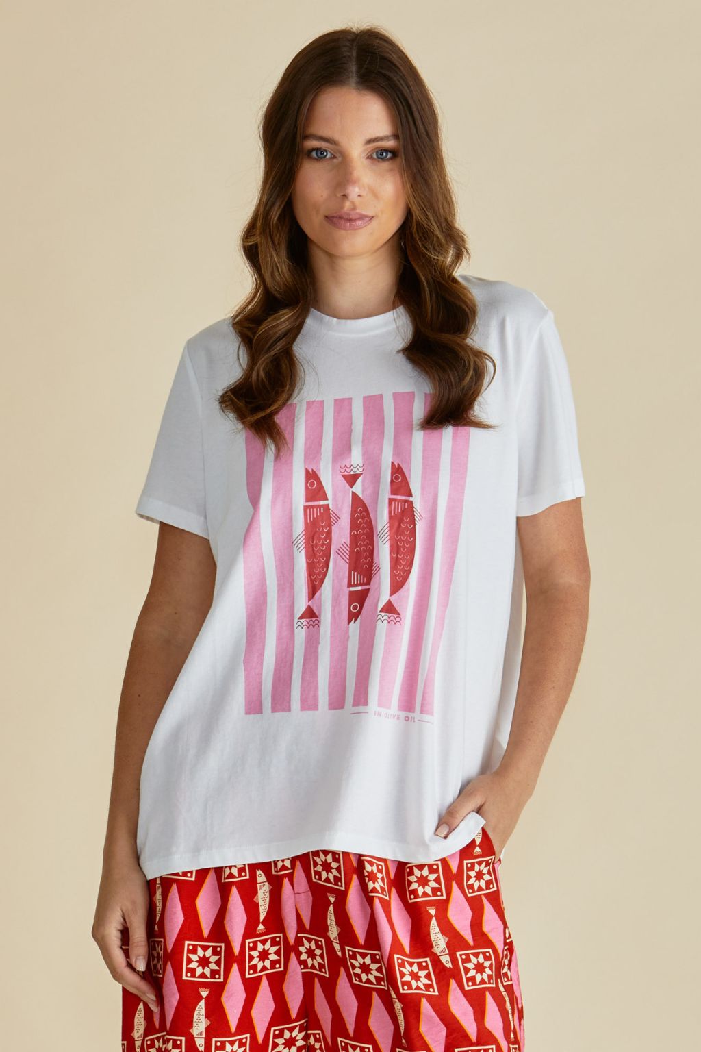 Ellia Crew Tee - Sardinia Print