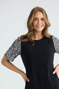 Ritz Tee - Black with Silver Sequin