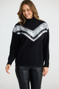 Racer Knit - Black with Silver
