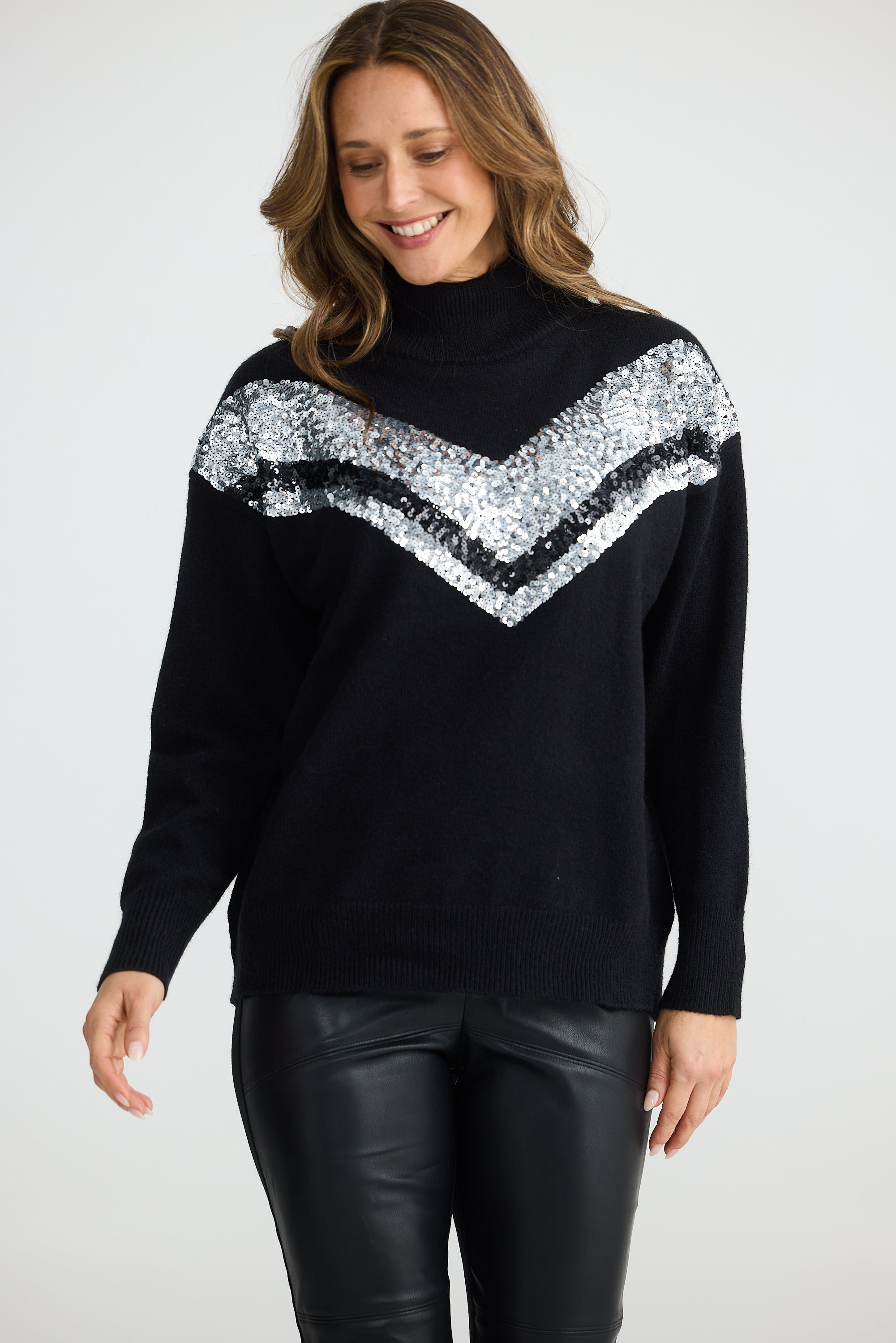 Racer Knit - Black with Silver