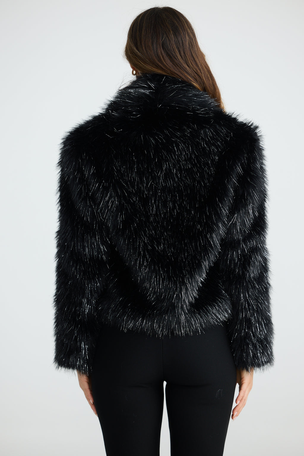 Glamour Fur Jacket - Black Sparkle
