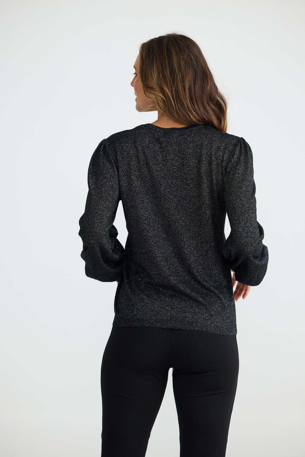 Domenica Knit Top - Black Sparkle