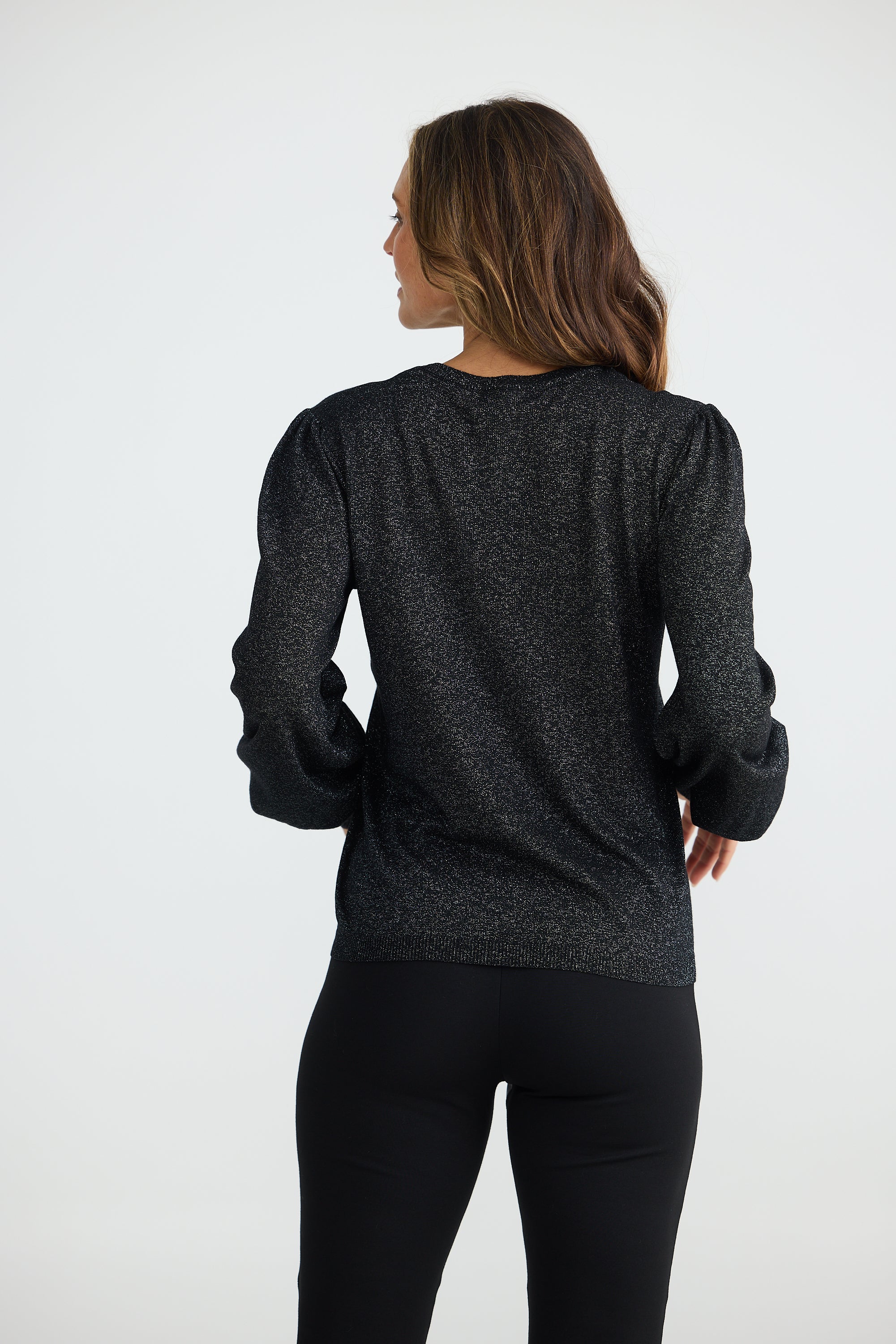 Domenica Knit Top - Black Sparkle